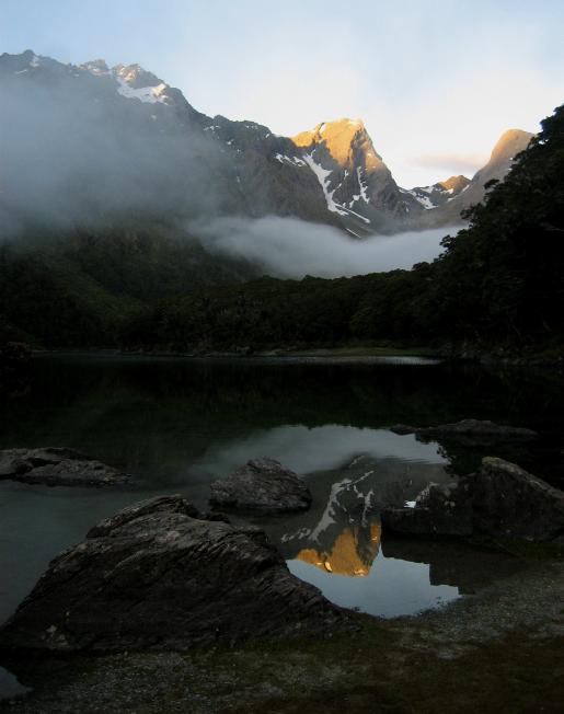 Early morning at Lake Mackenzie...mist and mountain reflections