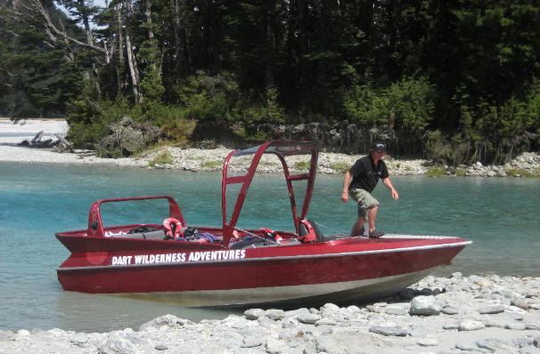 Our daredevil jetboat driver strides ashore