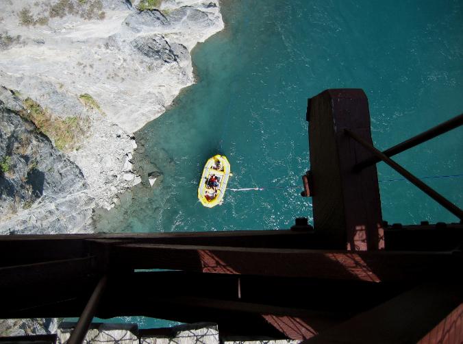 Scary view from the top of the bridge