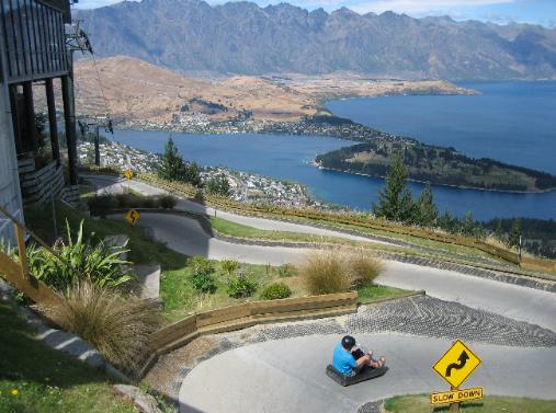 Queenstown's winding luge track