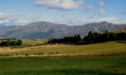 Pretty view from Cardrona Road connecting Queenstown and Wanaka